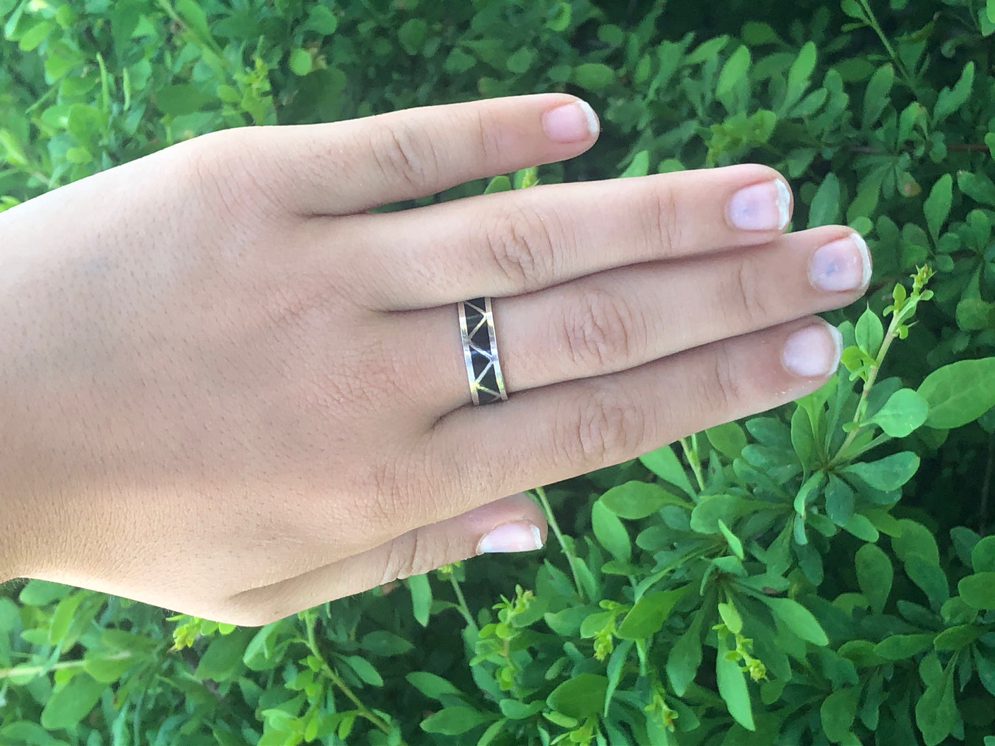 Inlay Black Jet Navajo ring