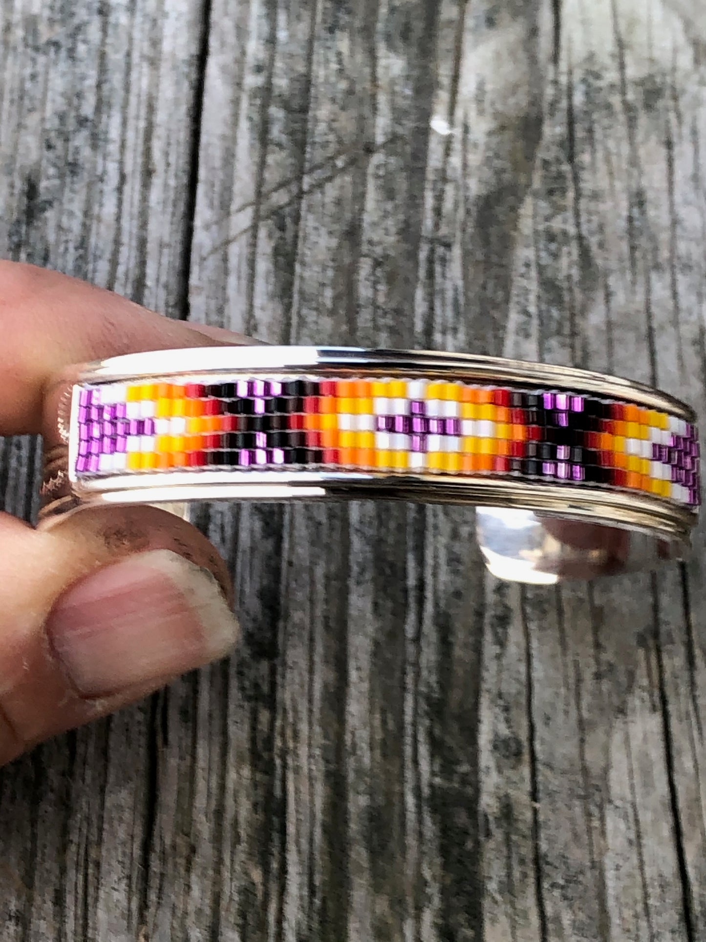 Navajo Sterling silver beaded bracelet