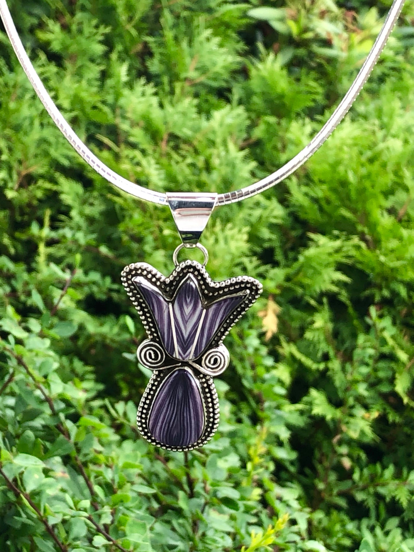 Wampum Crocus Flower Necklace