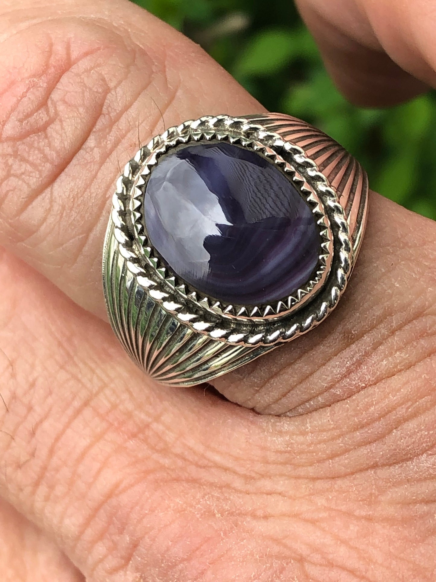 Wampum  sterling Silver Mens Ring.