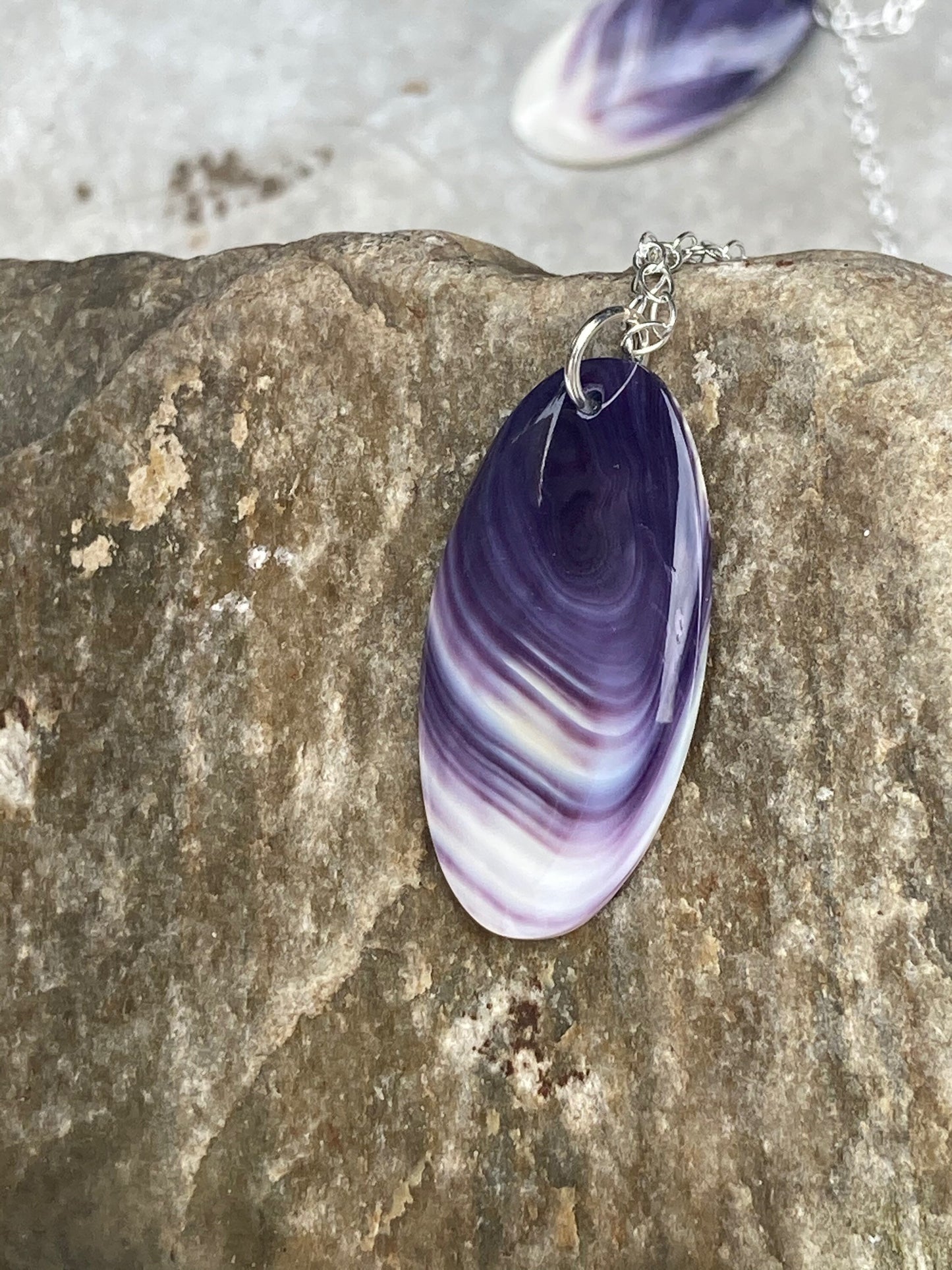 Handmade Wampum Oval Necklace