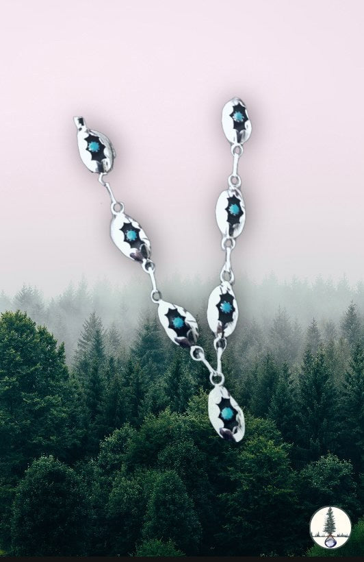 Navajo Shadow box sterling silver Necklace