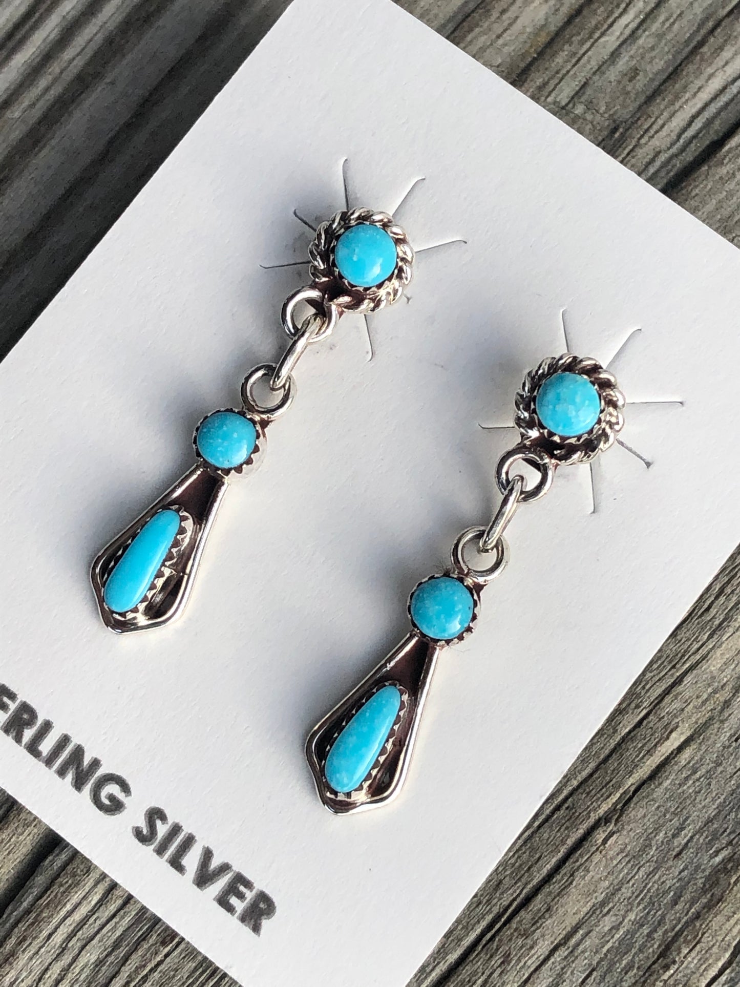 Seeping Beauty Turquoise and sterling silver stud post earrings