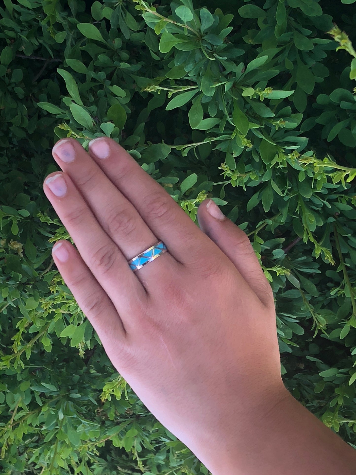 Zigzag Turquoise Navajo inlay ring