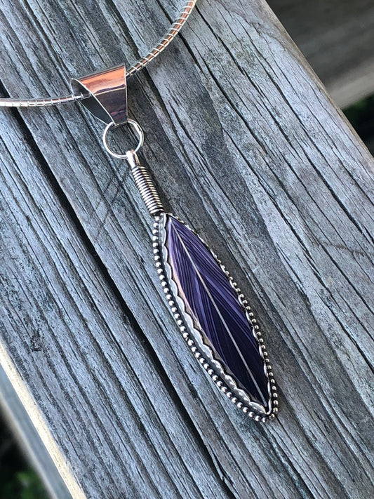 Wampum Feather Necklace with omega chain