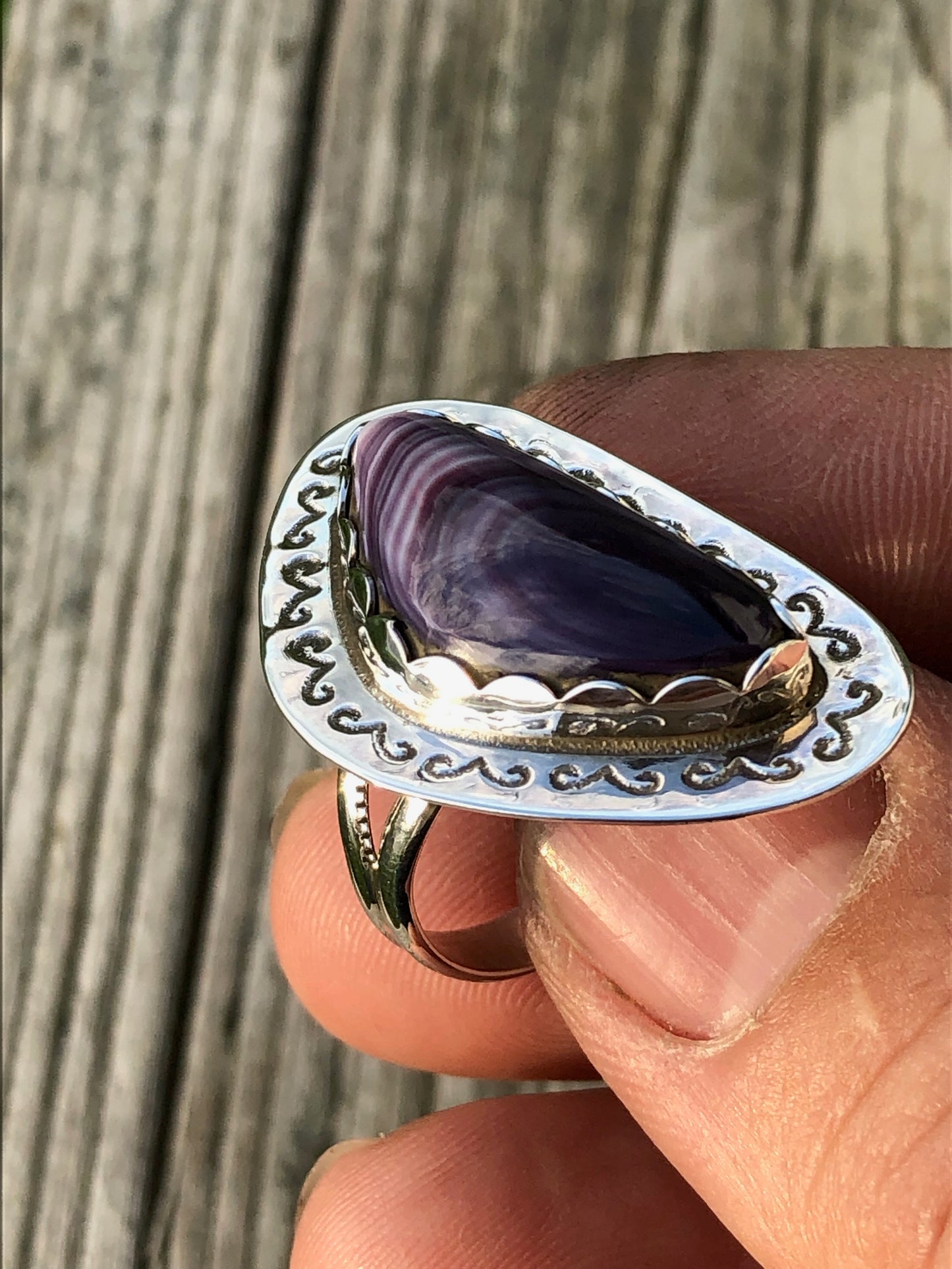 Wampum Freeform ring