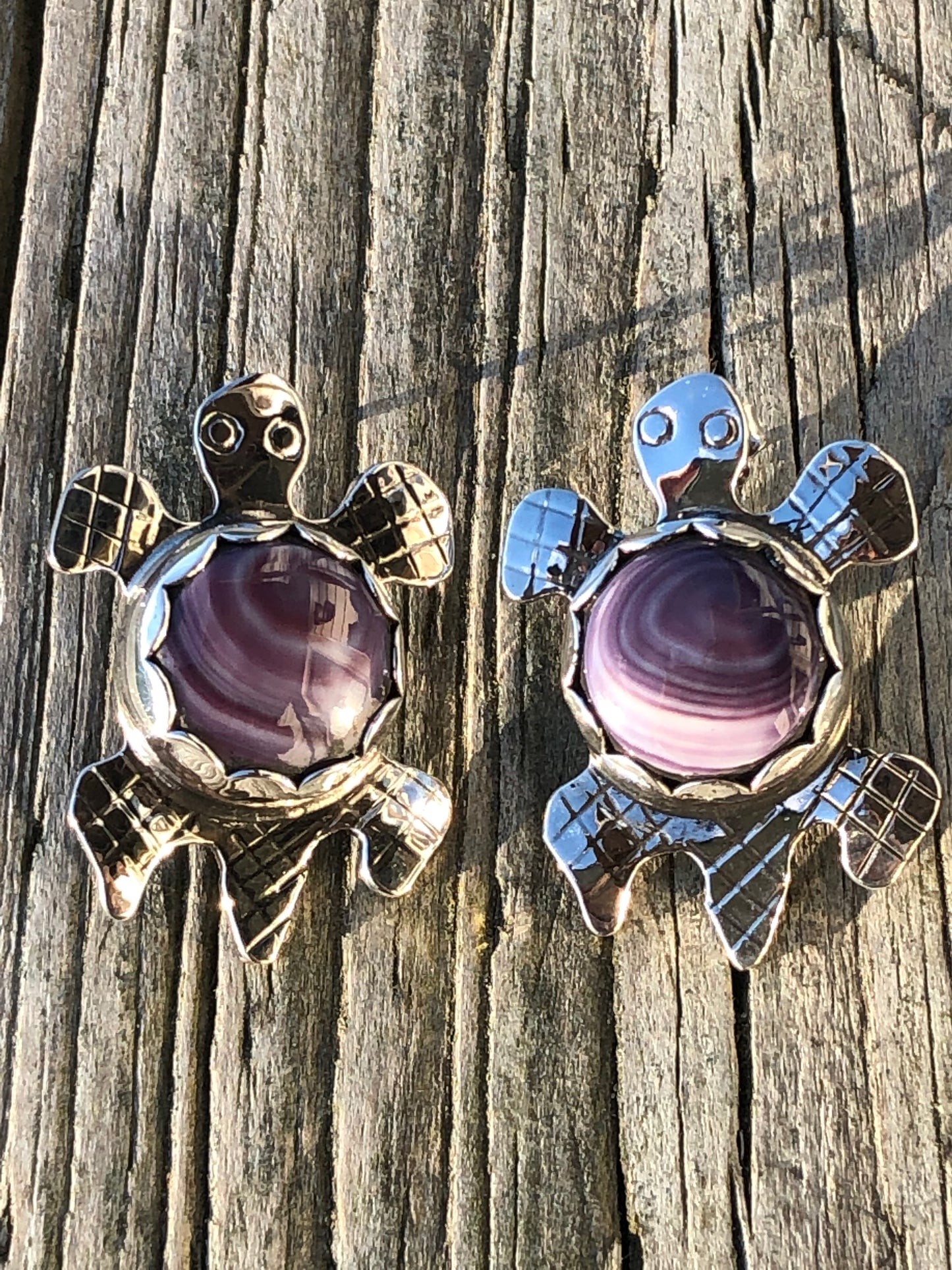 Wampum turtle studs