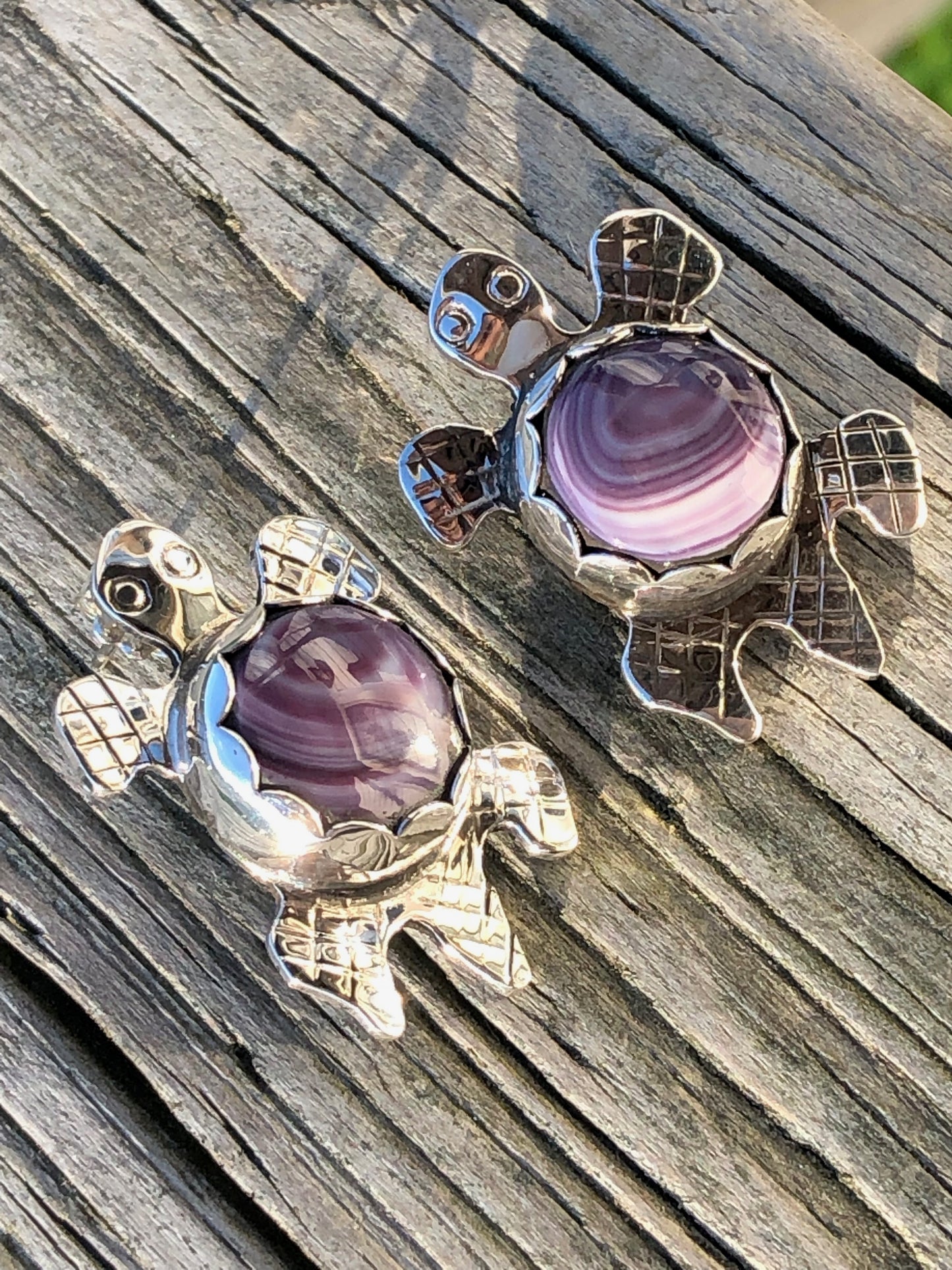 Wampum turtle studs