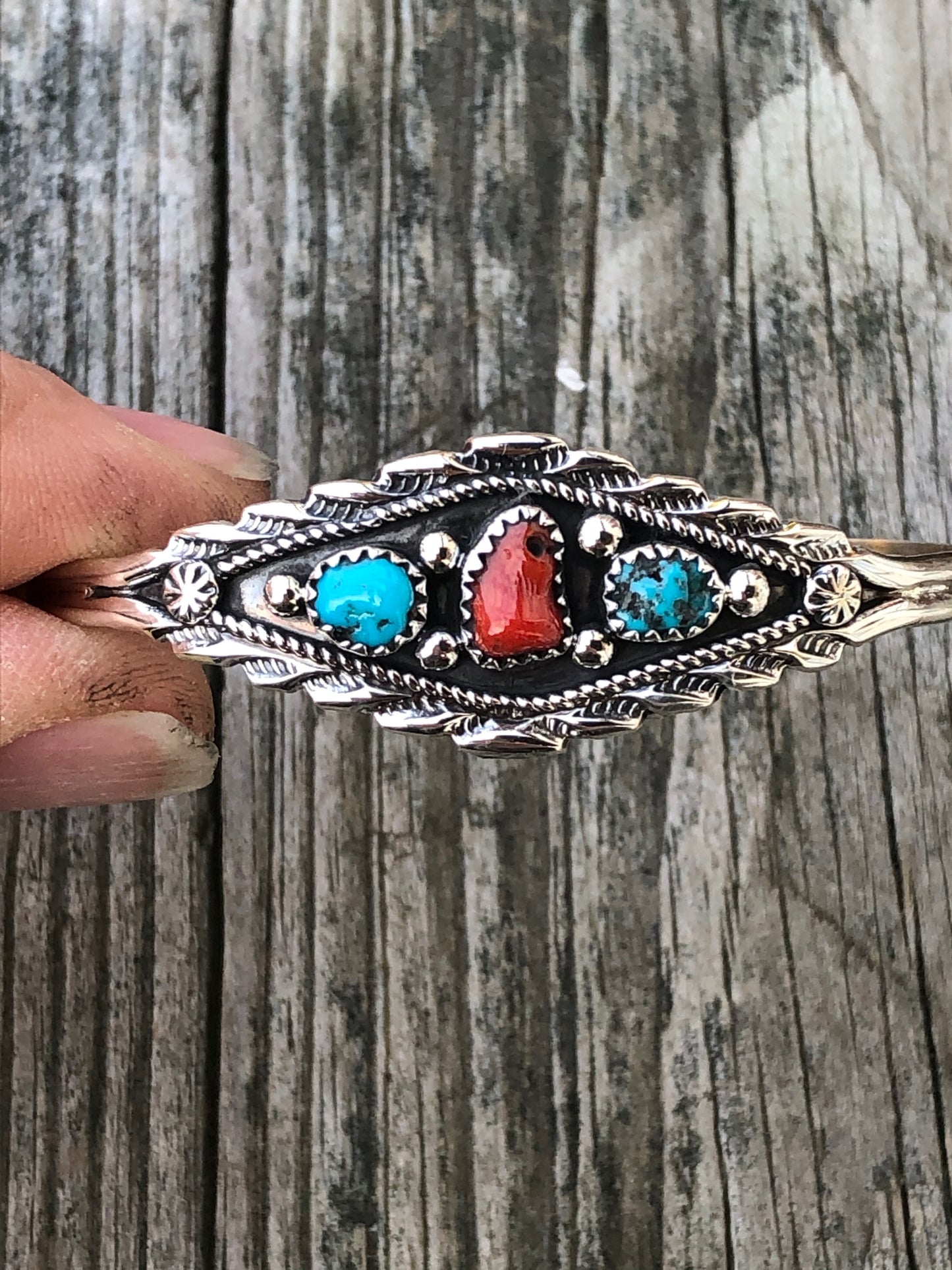 Navajo Coral and Turquoise bracelet
