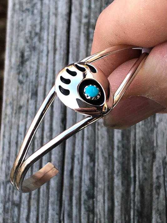 Navajo Bear claw Shadow box with Turquoise