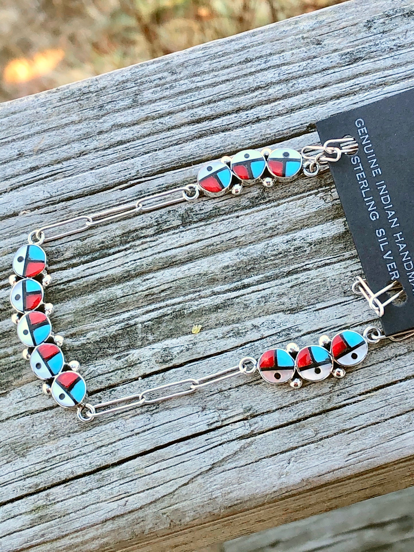 Zuni Sun Necklace and stud Sterling Silver Set