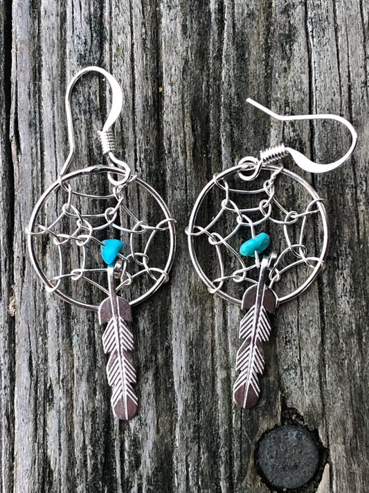 Navajo Sterling silver and turquoise earrings