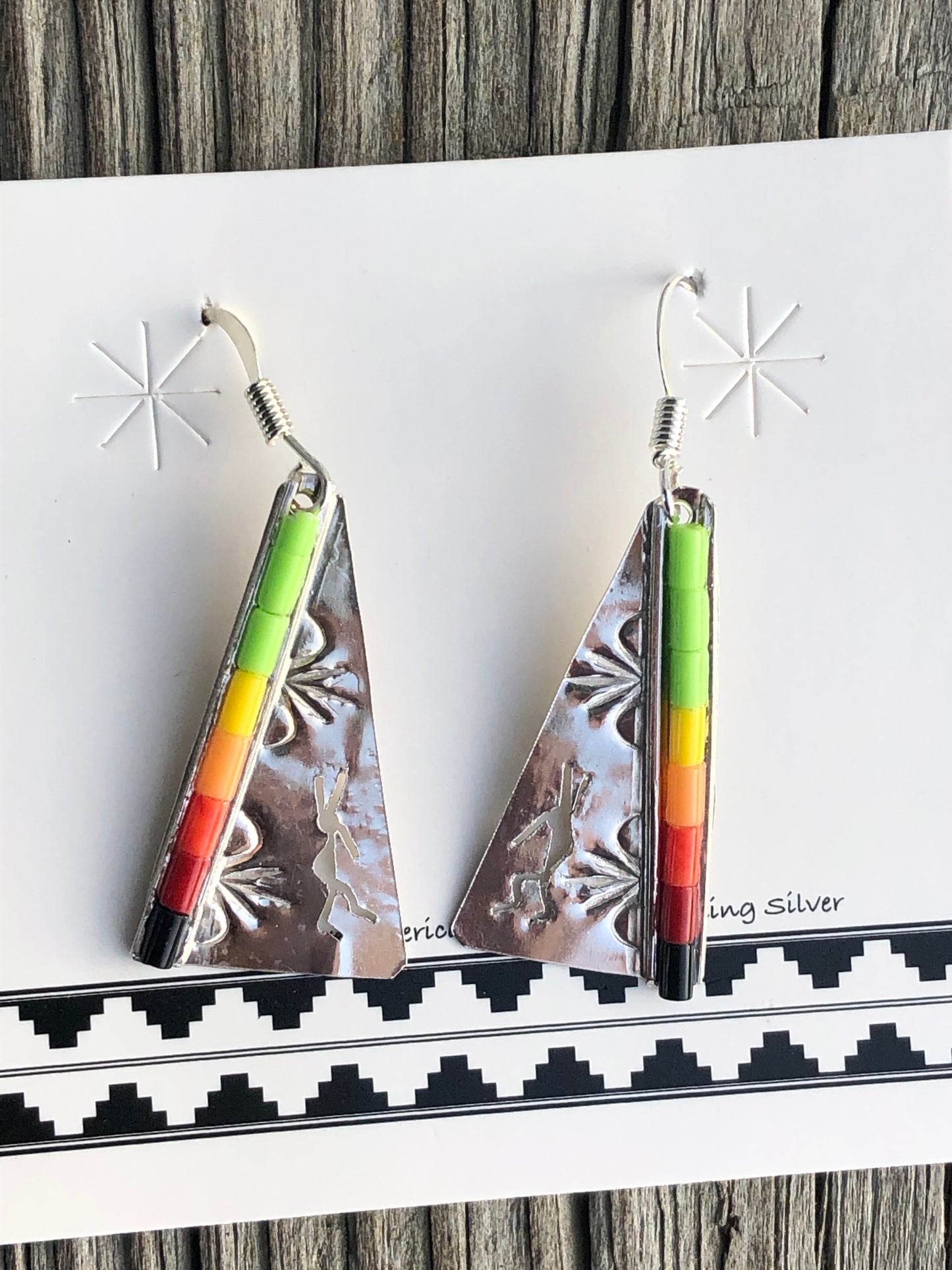 Navajo teepee style rainbow and sterling stamped