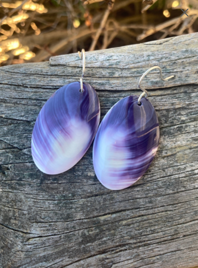 Wampum Large Oval Earrings