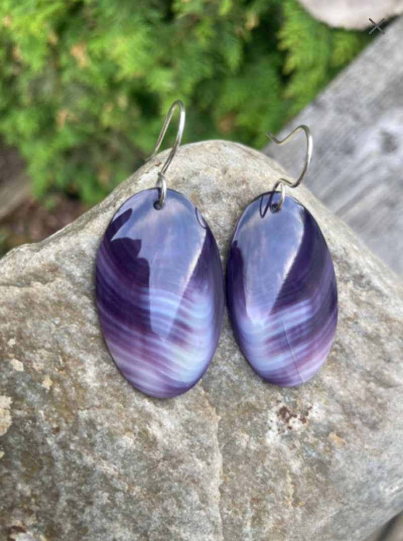 Wampum Large Oval Earrings