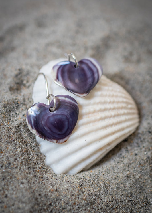 Small Wampum Heart Earrings