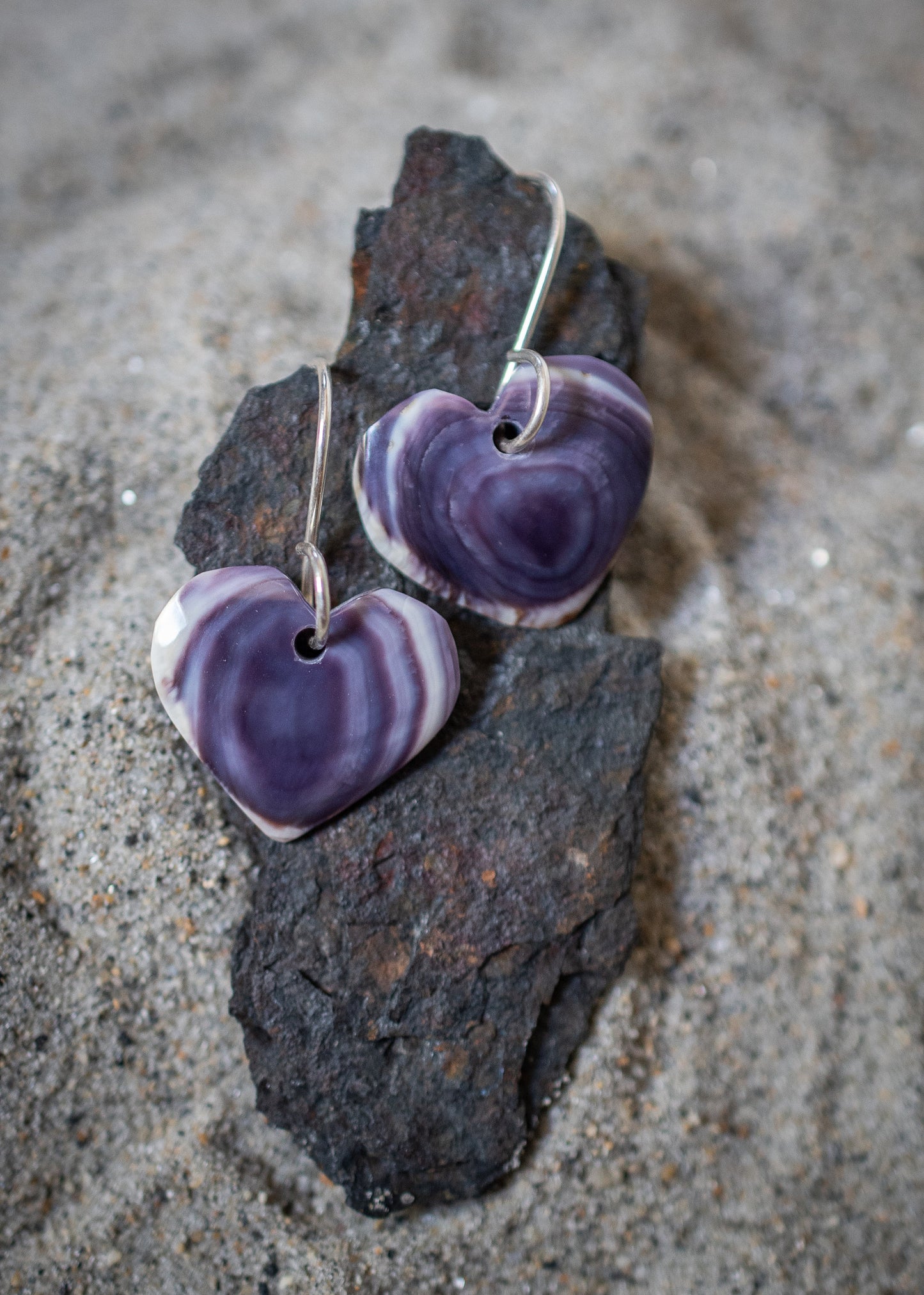 Small Wampum Heart Earrings