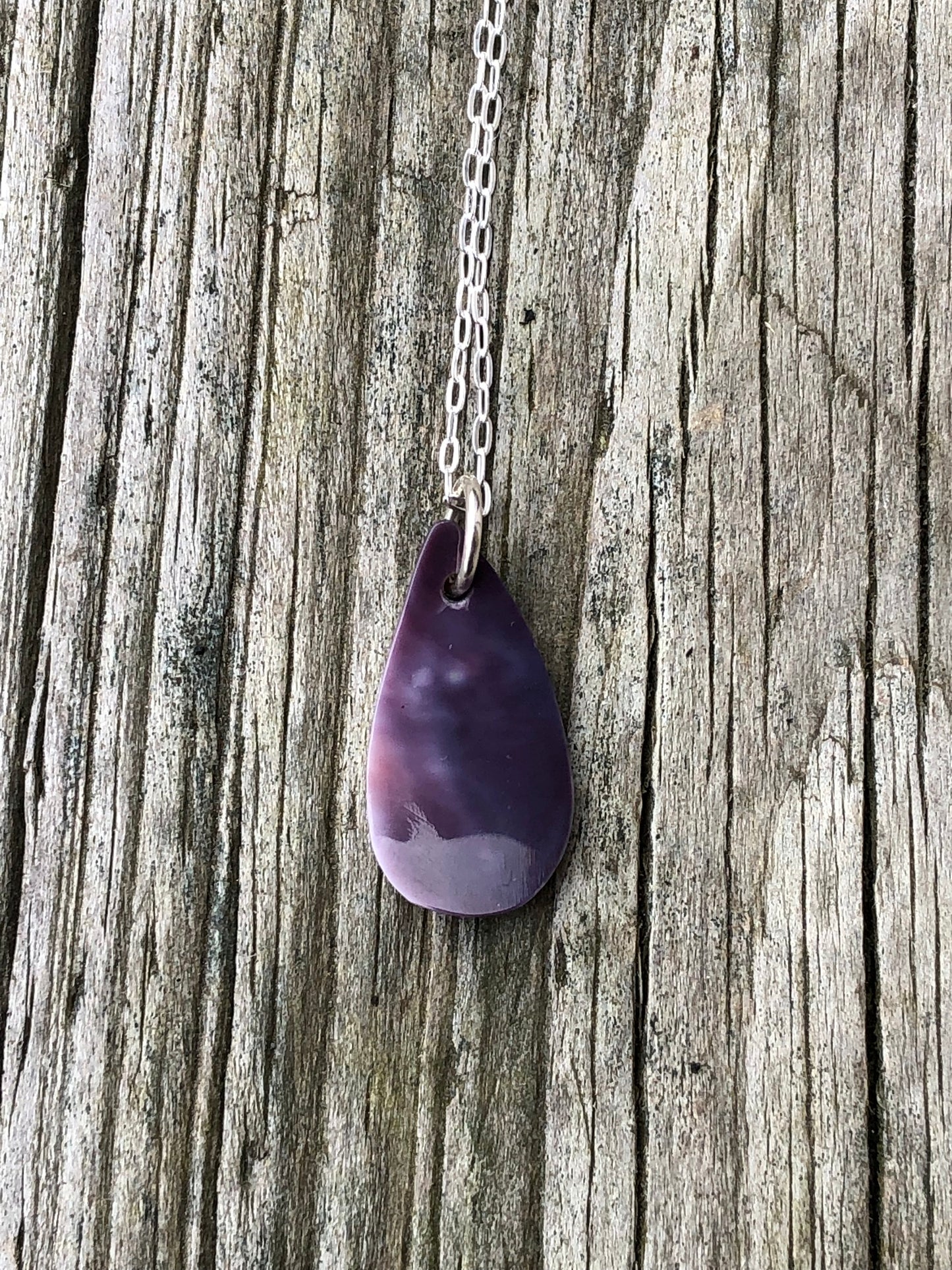 Wampum Tear Drop Pendant Necklace