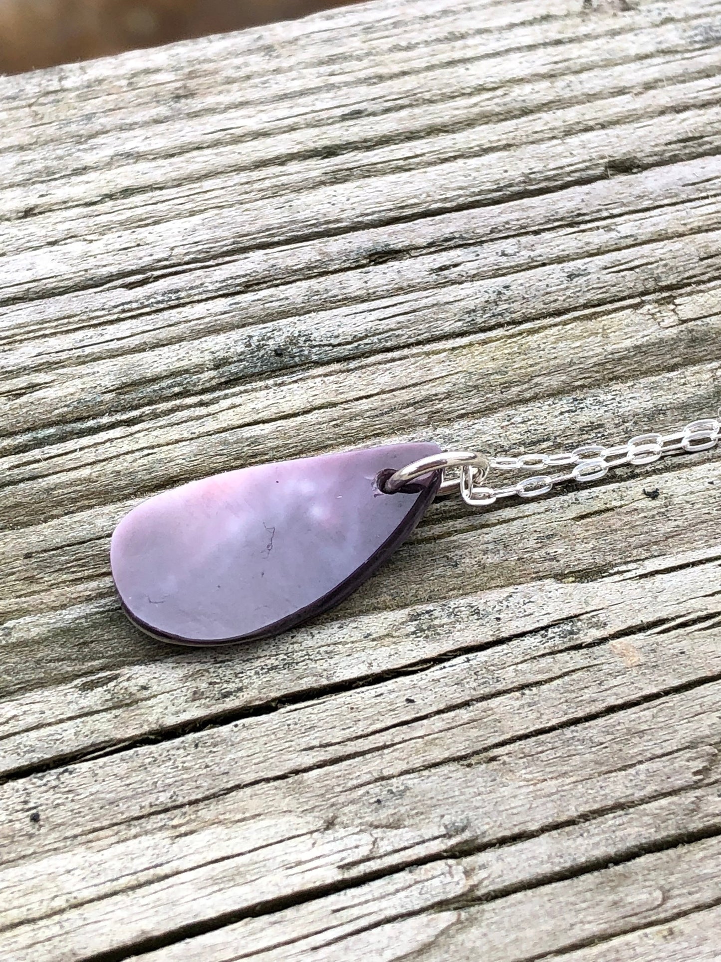 Wampum Tear Drop Pendant Necklace