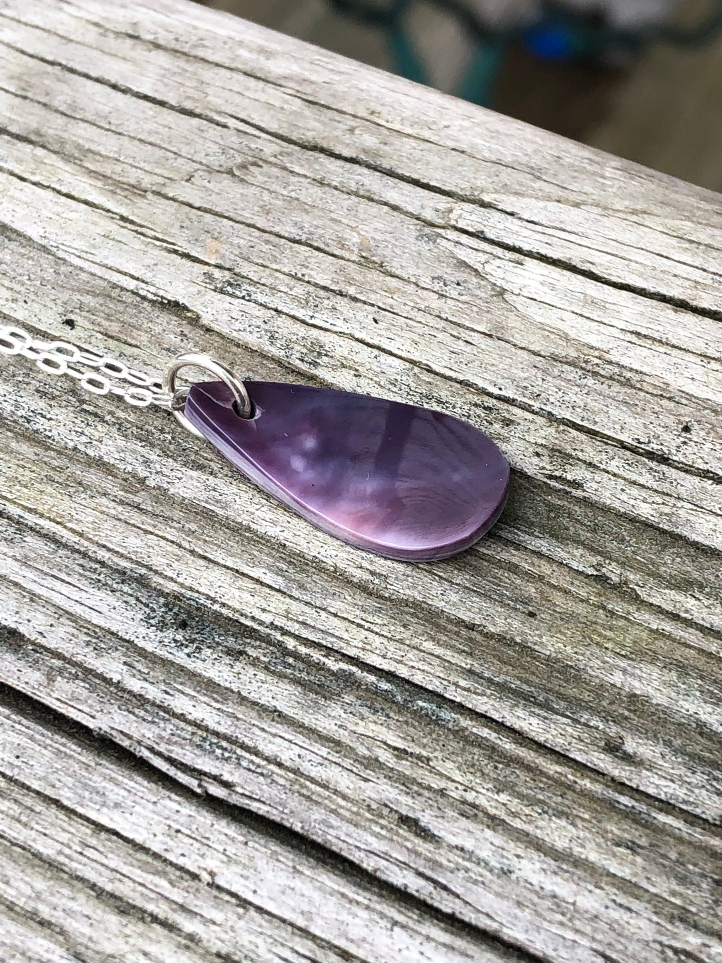 Wampum Tear Drop Pendant Necklace