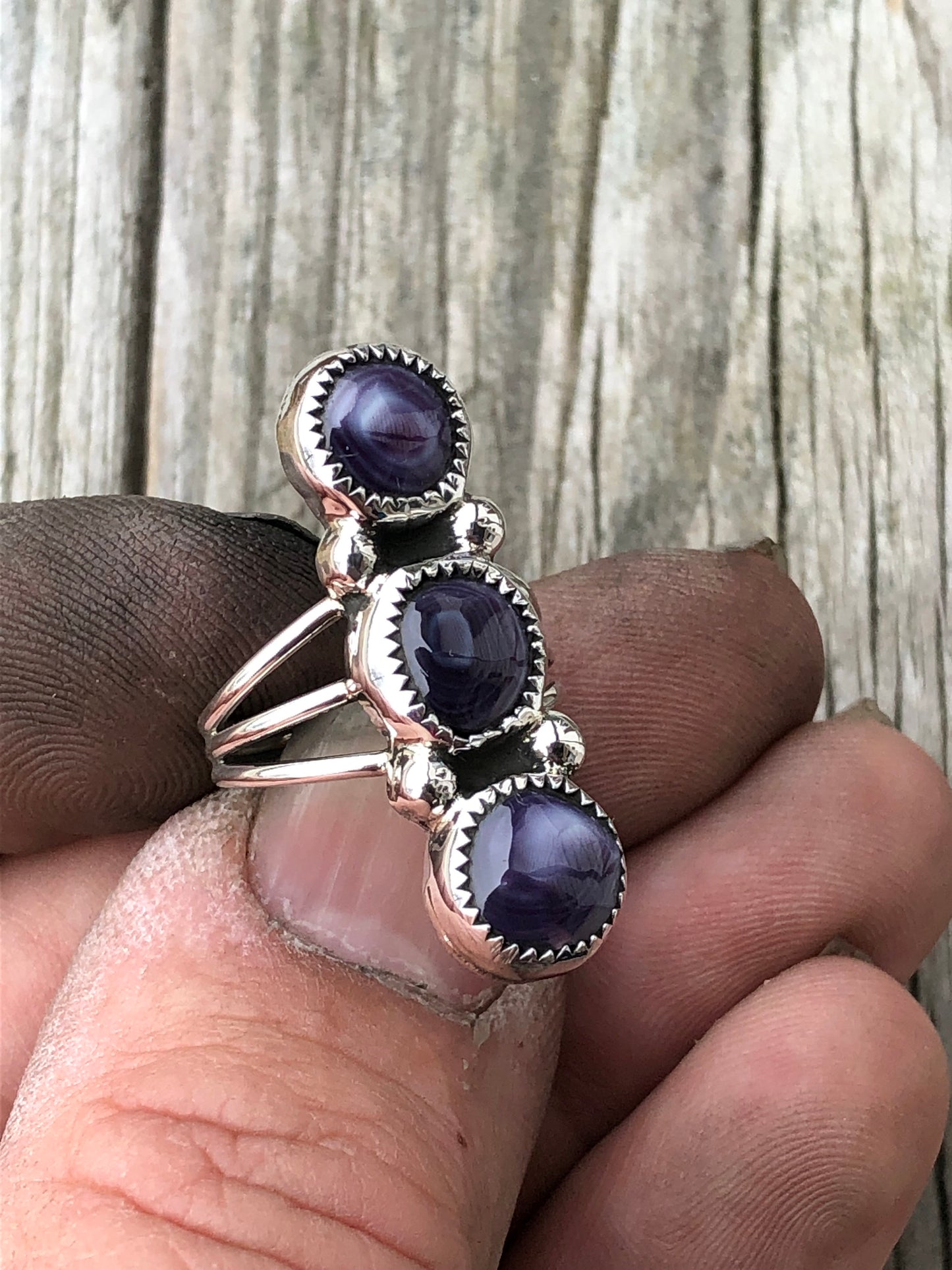 Triple Stone wampum ring