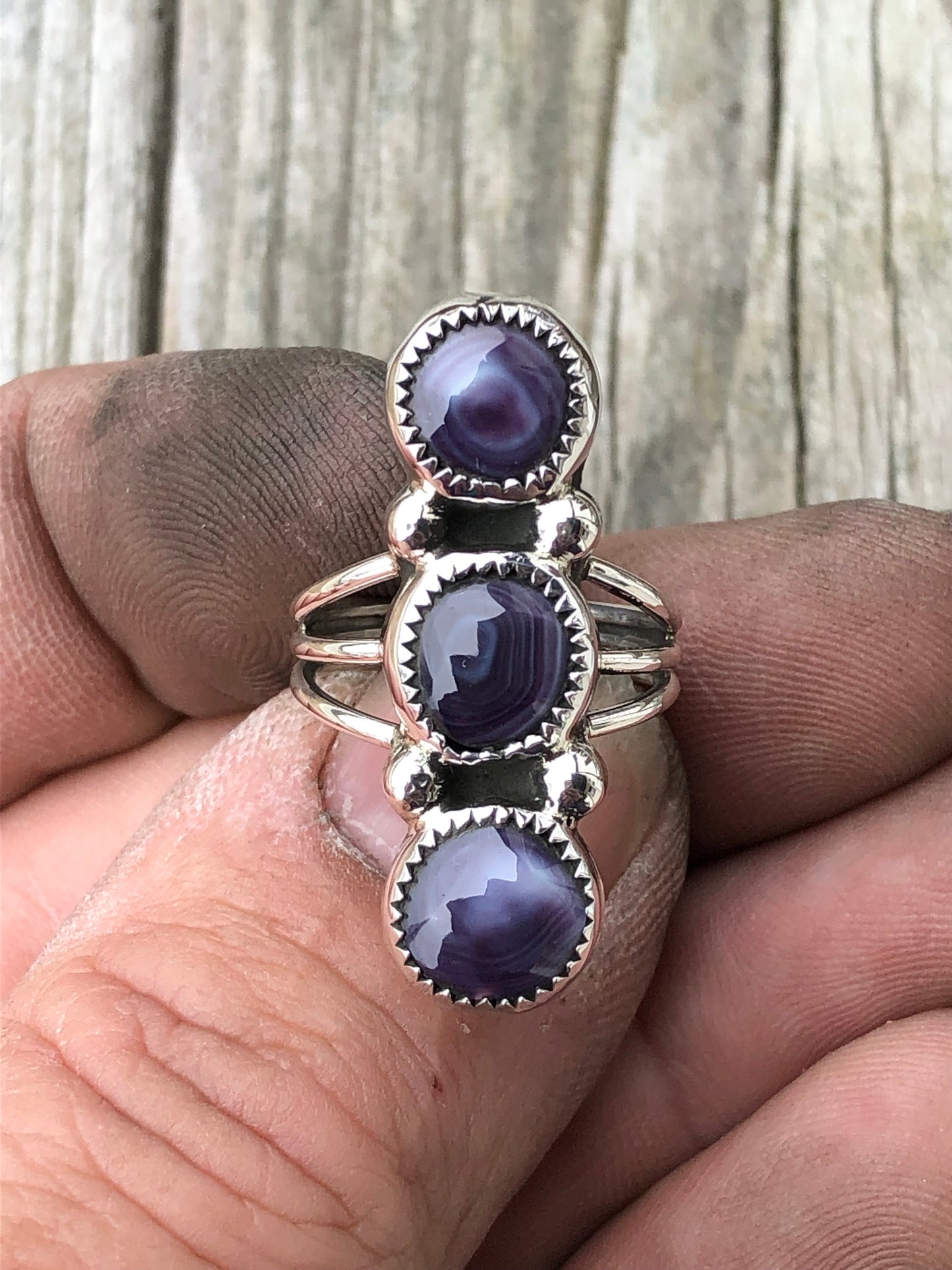 Triple Stone wampum ring