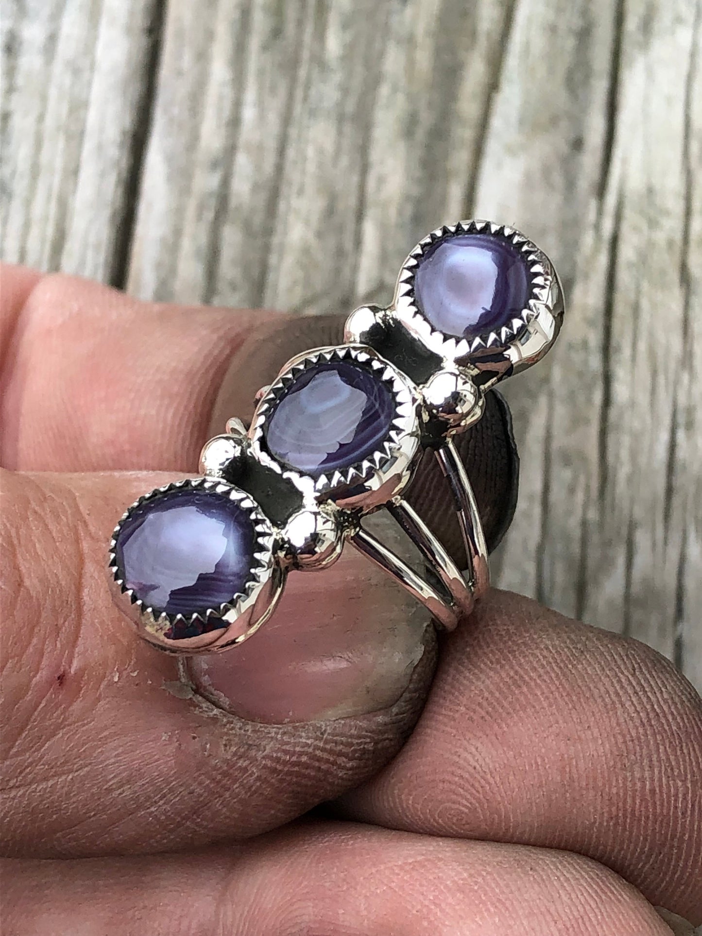 Triple Stone wampum ring