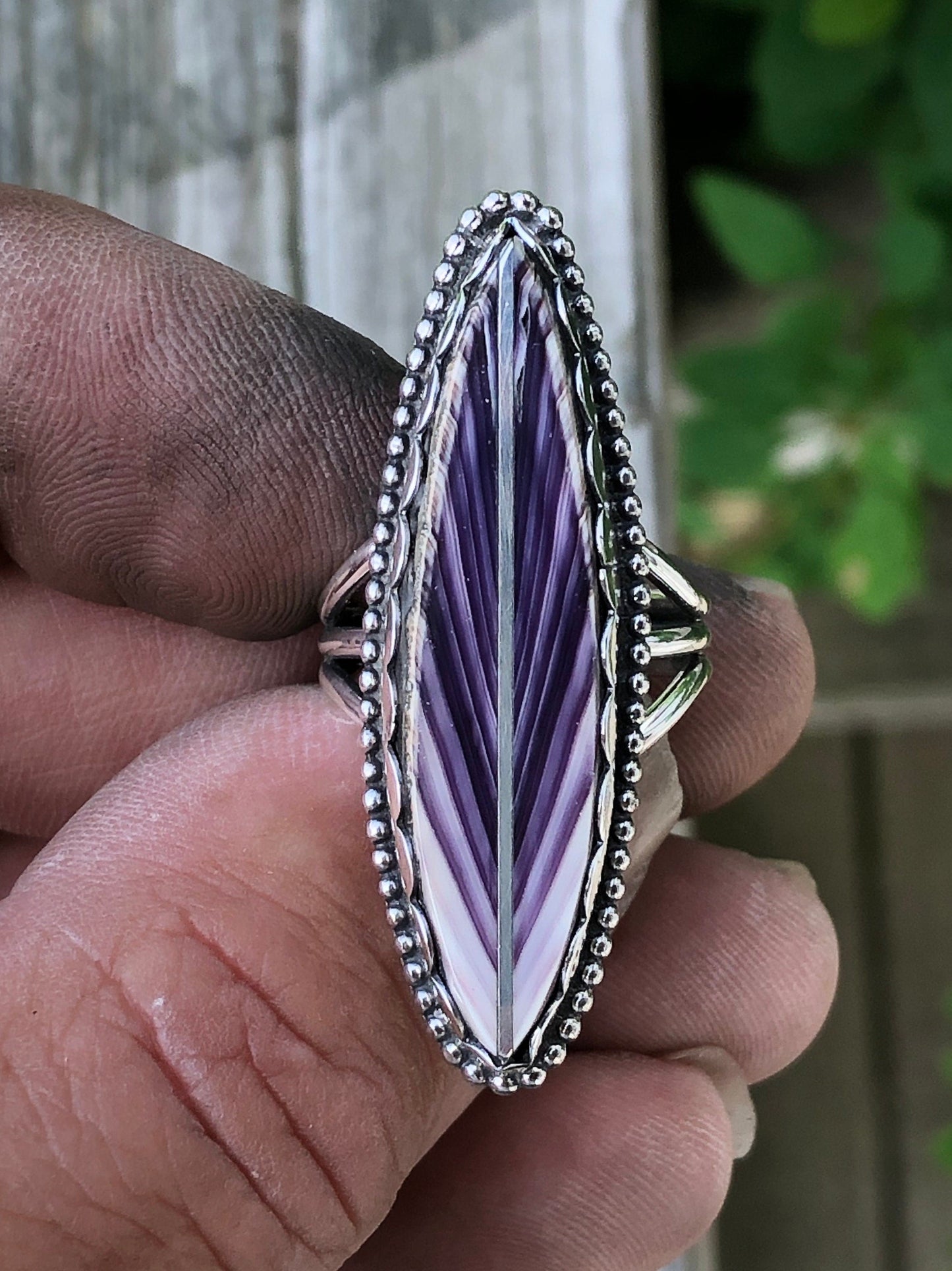 Wampum Silver Quill ring