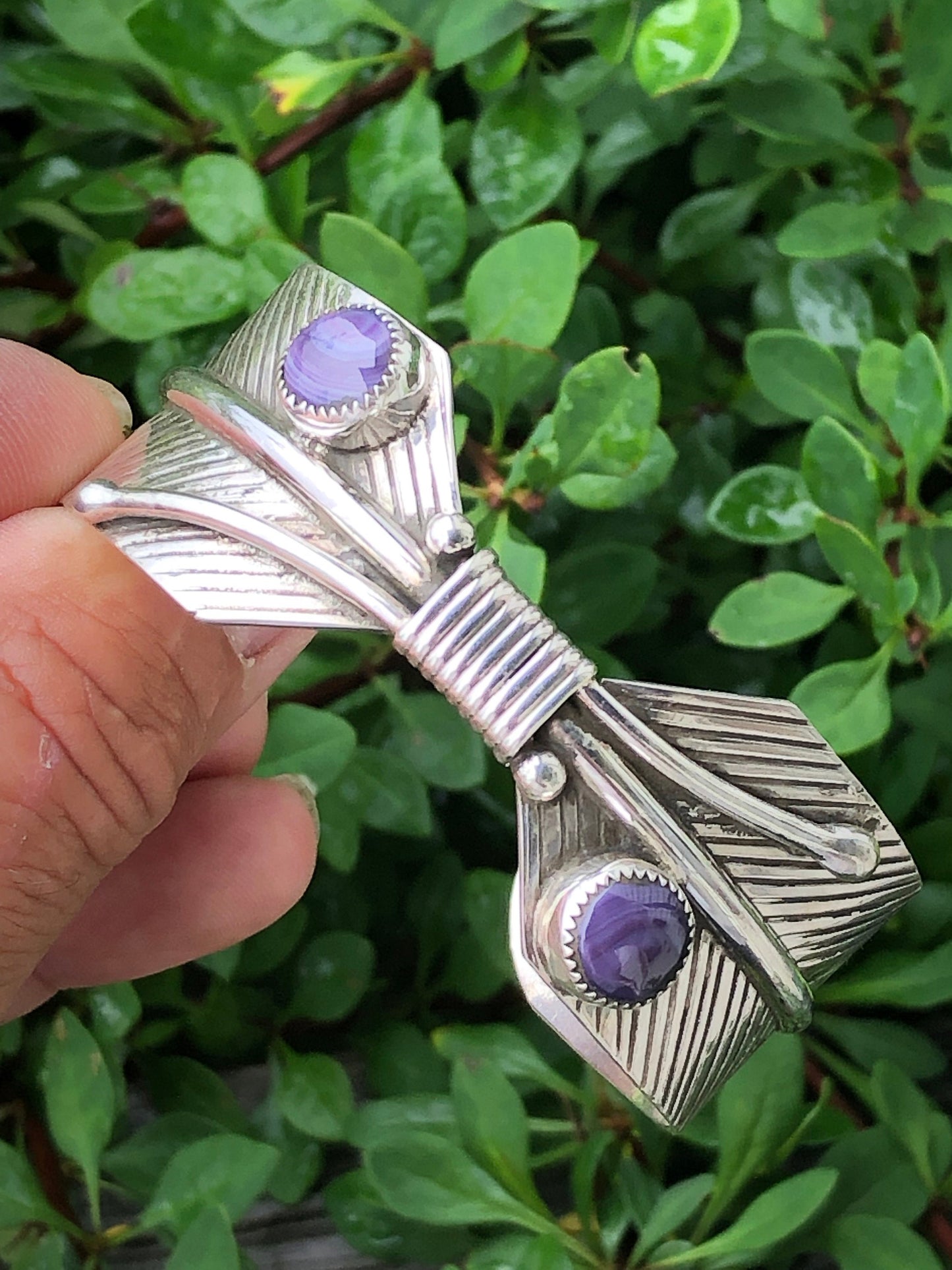 Wampum Double Feather Bracelet.