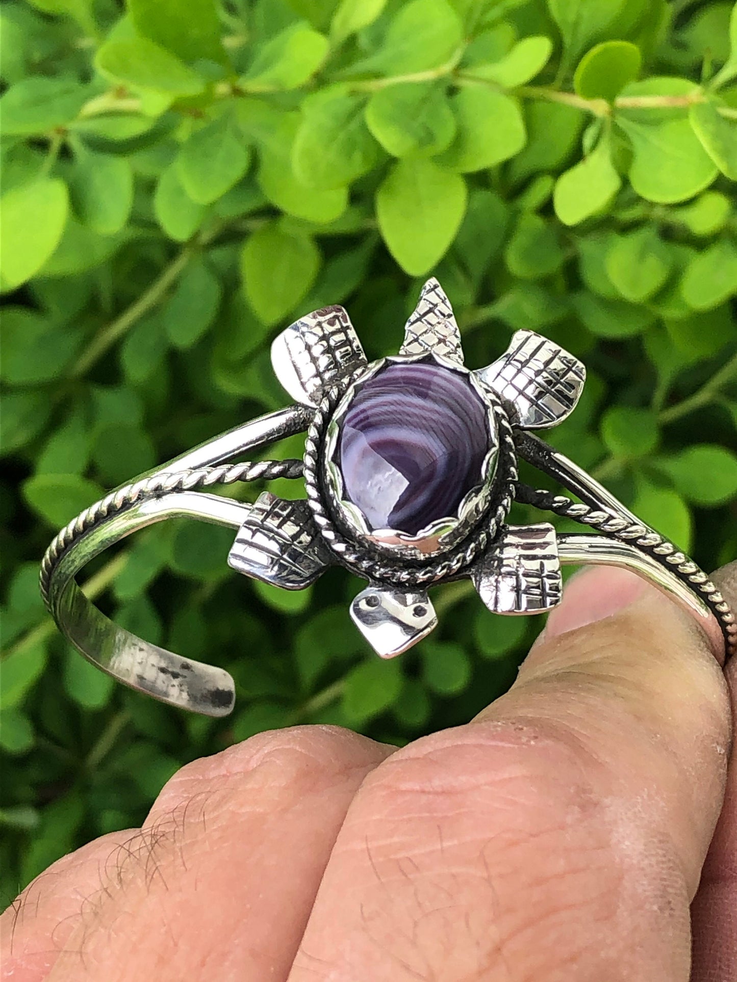 Wampum Sterling turtle bracelet.