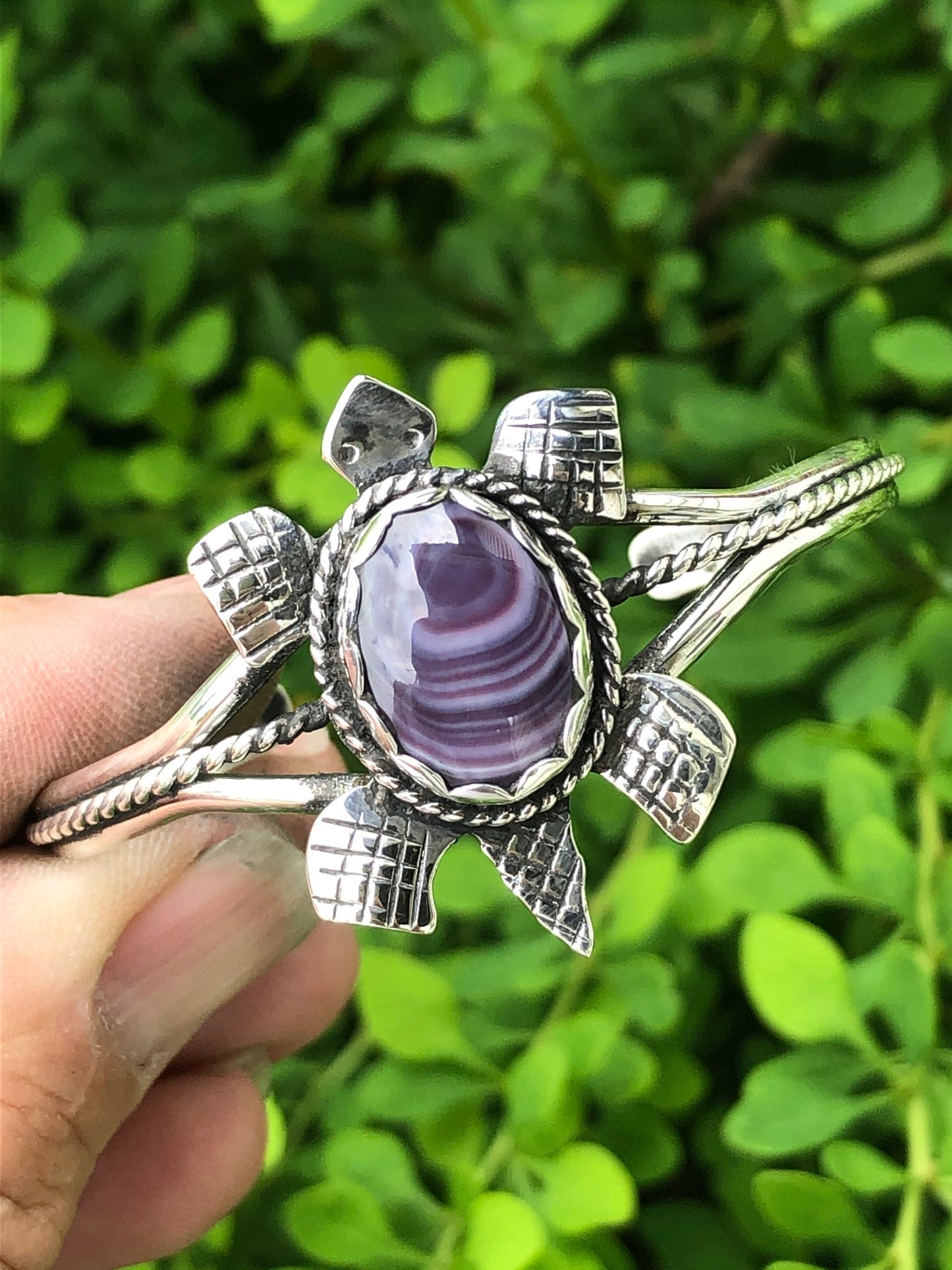 Wampum Sterling turtle bracelet.