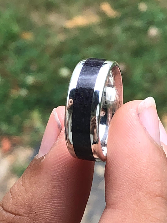 Wampum chip inlay ring