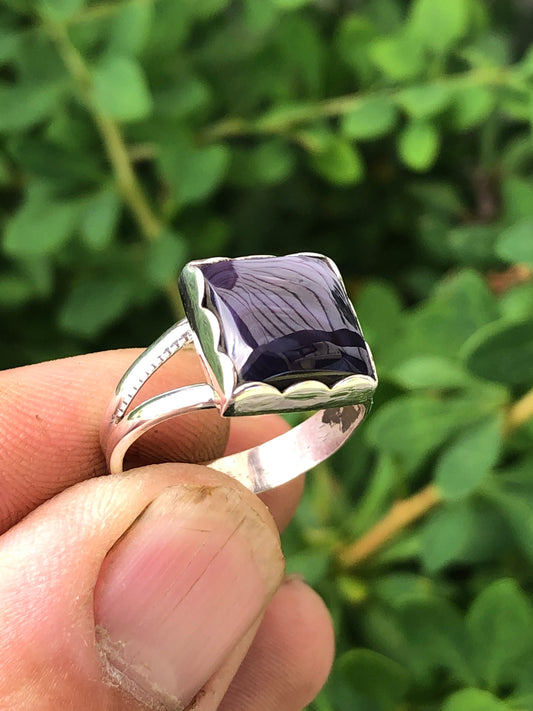 Wonderful Wampum Square Sterling Silver Ring.