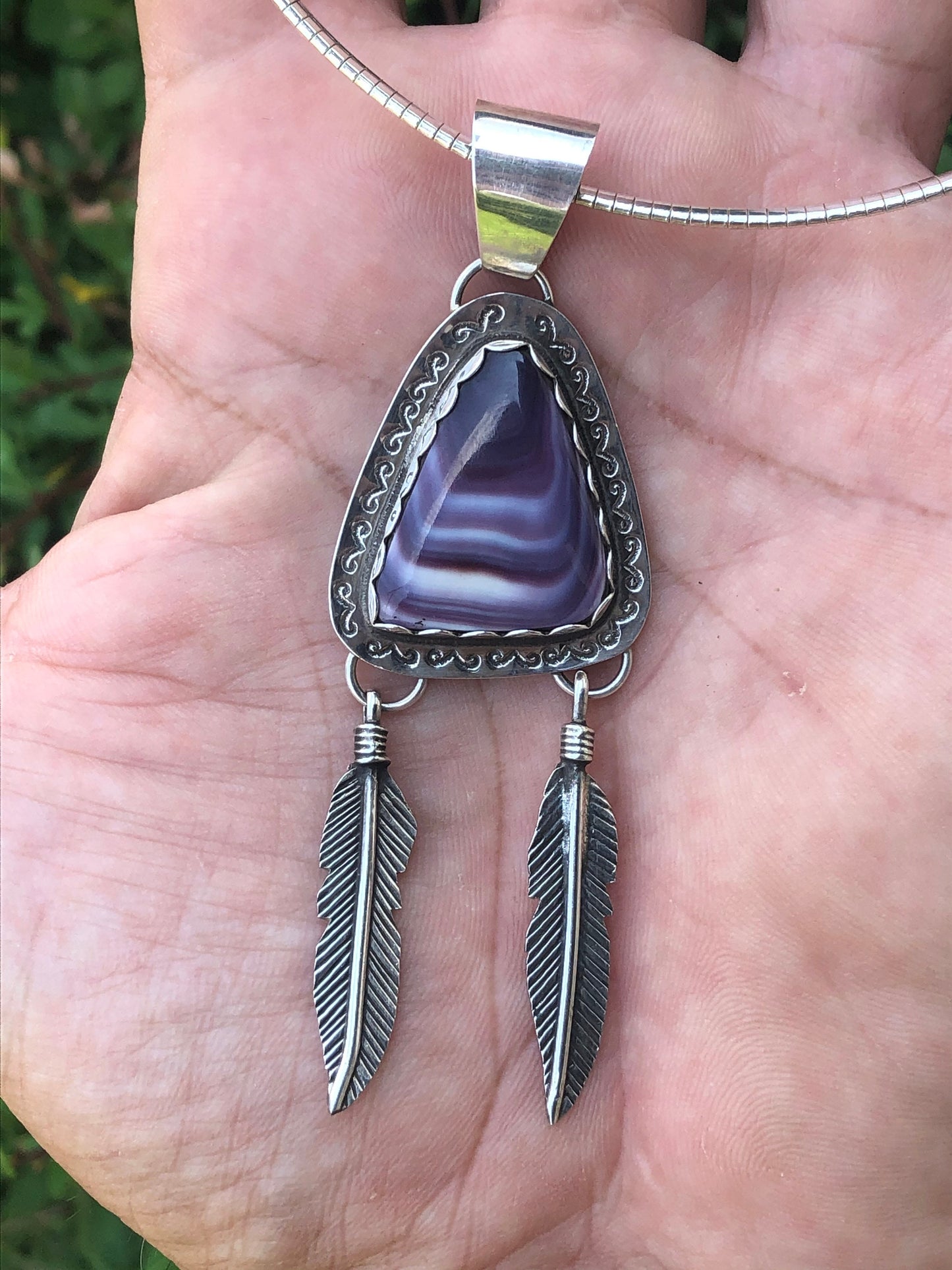 Free style Wampum feather Necklace