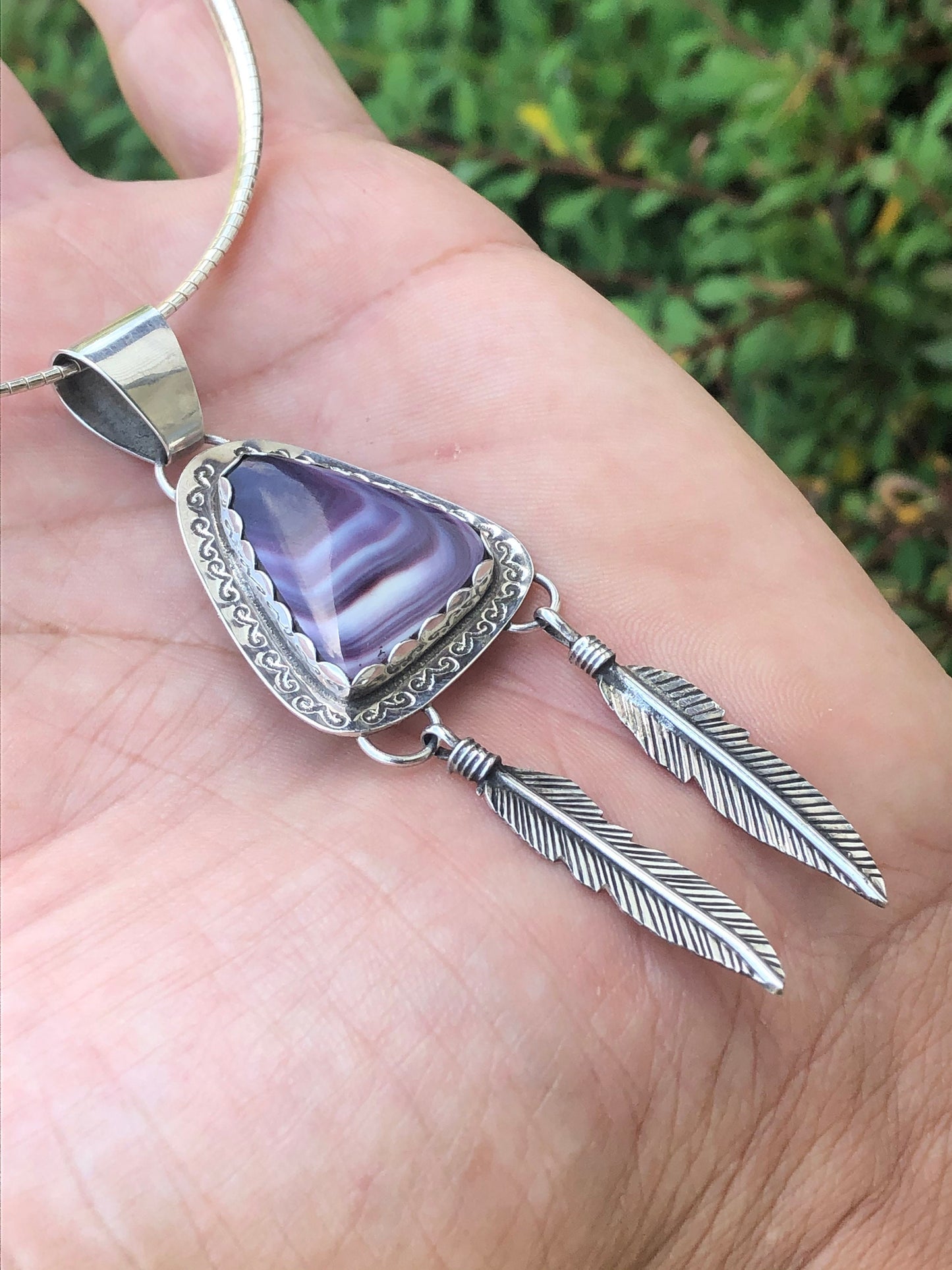 Free style Wampum feather Necklace