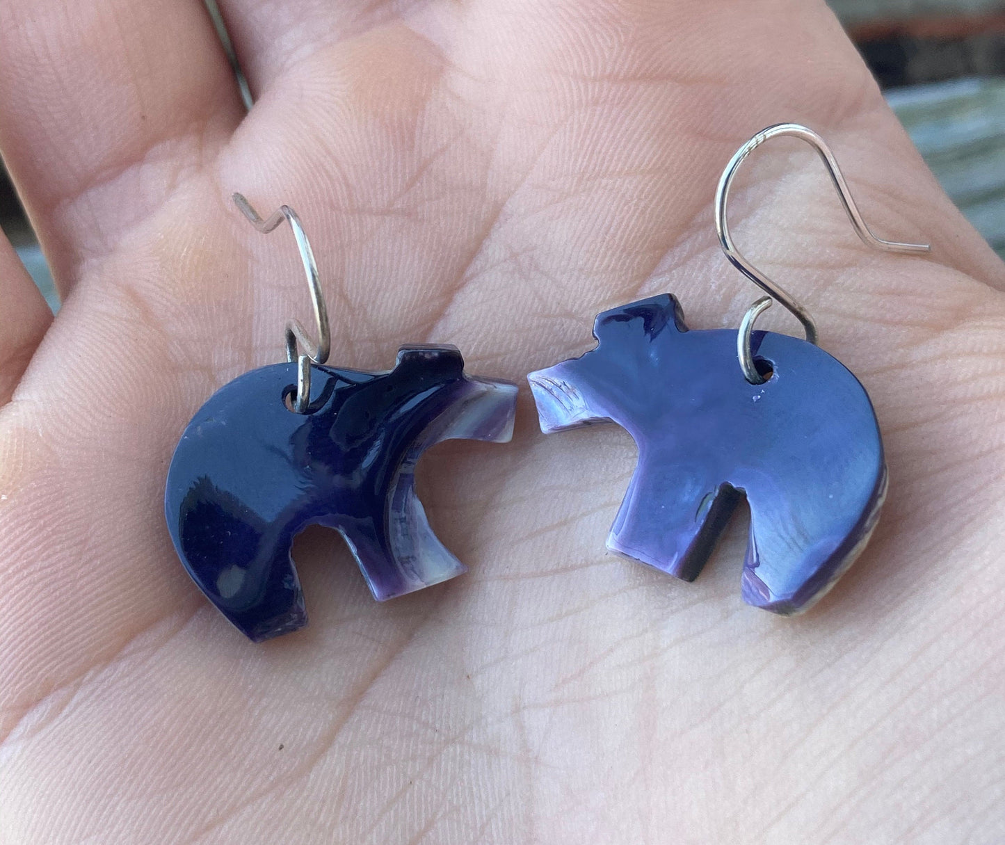 Wampum Bear Earrings