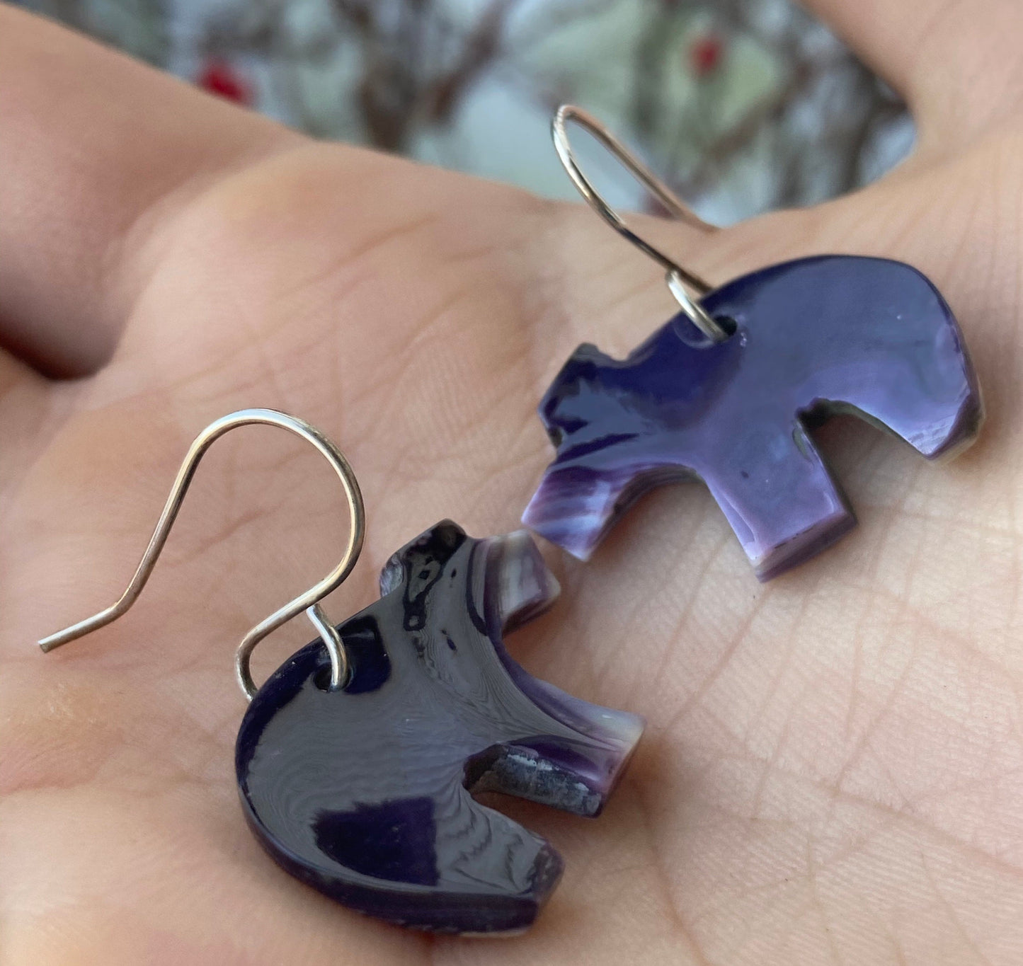 Wampum Bear Earrings