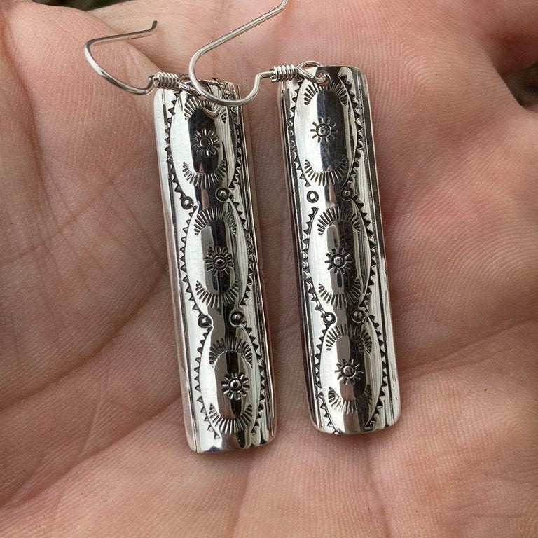 Statement Dangle Earrings Sterling Silver 925