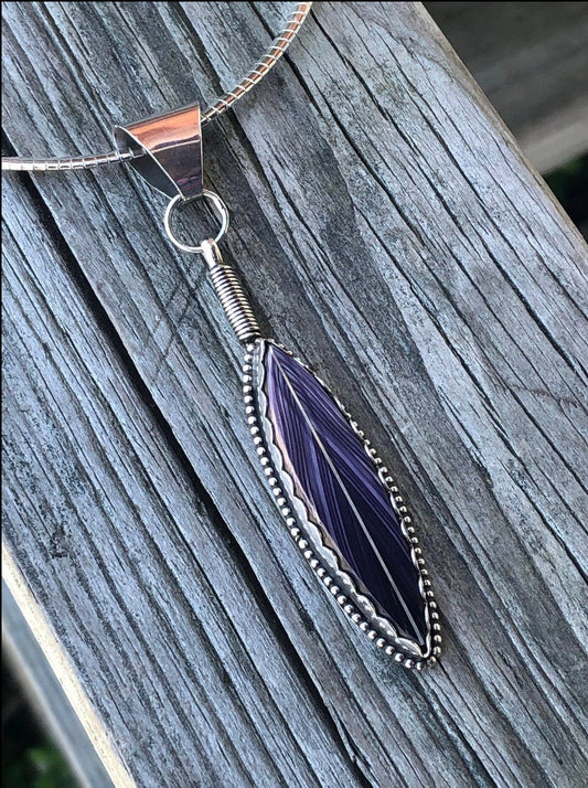 Wampum Feather Quill Omega Chain Necklace