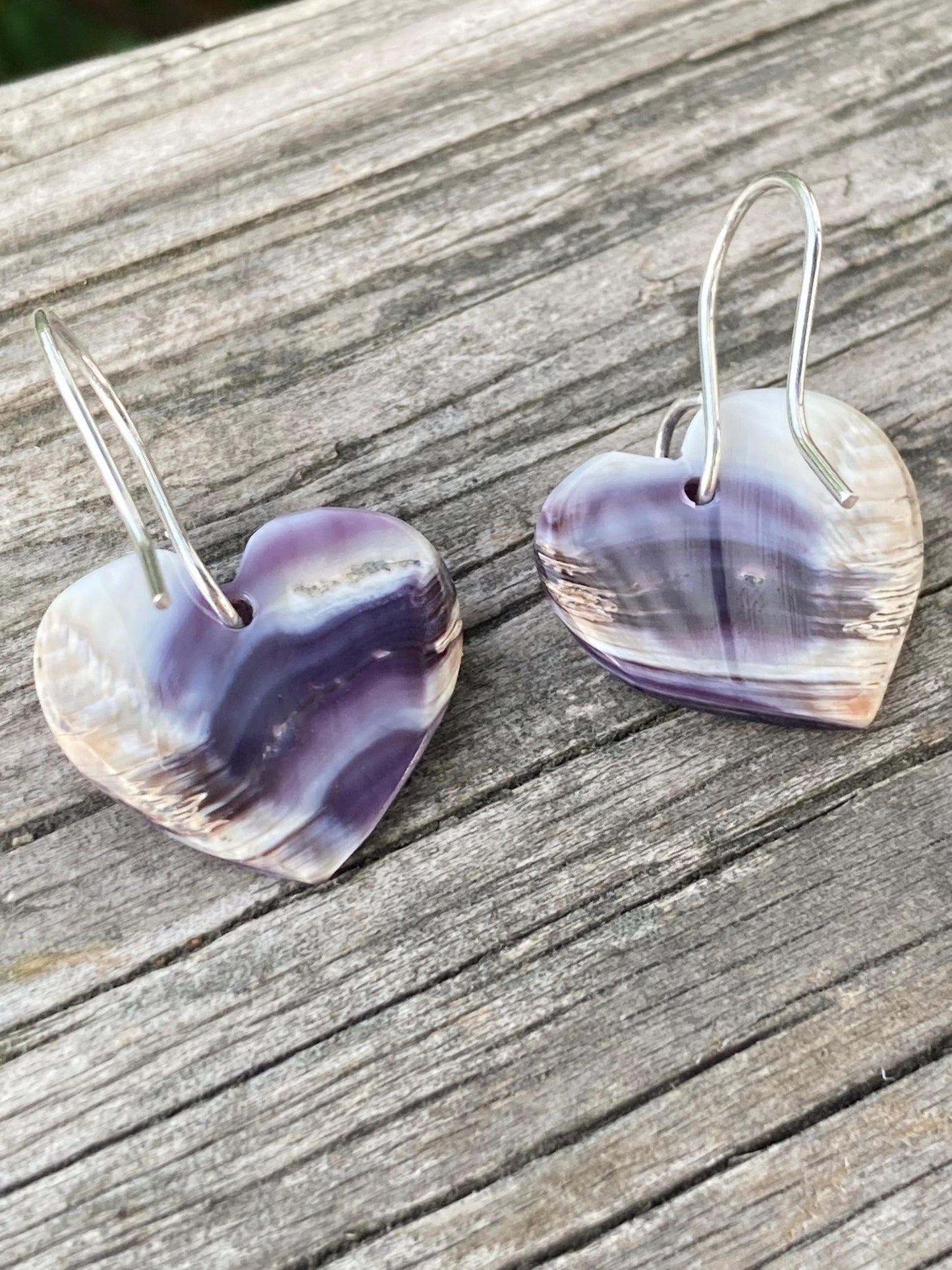 Wampum Small Heart Earrings.