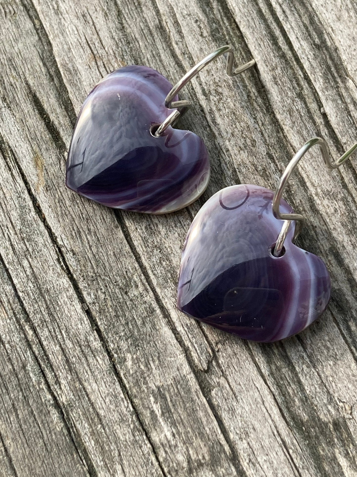 Wampum Small Heart Earrings.