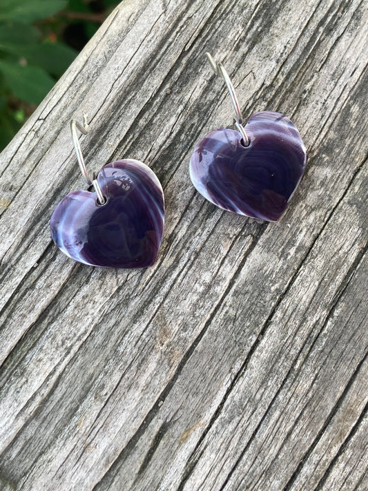 Wampum Small Heart Earrings.