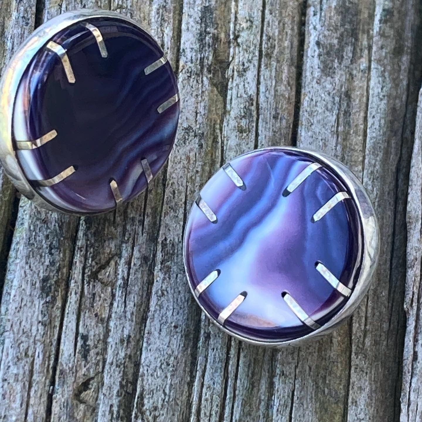 Silver star wampum settings studs