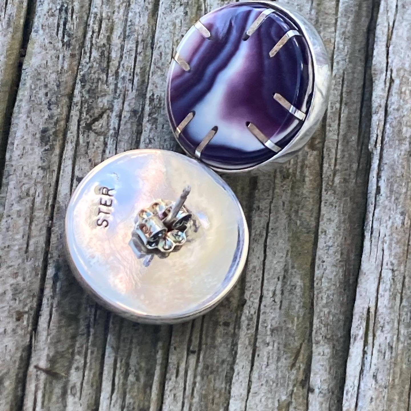 Silver star wampum settings studs