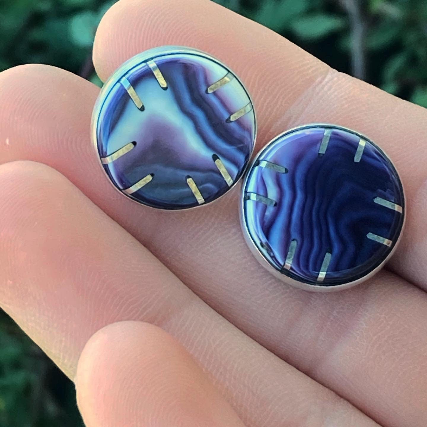 Silver star wampum settings studs