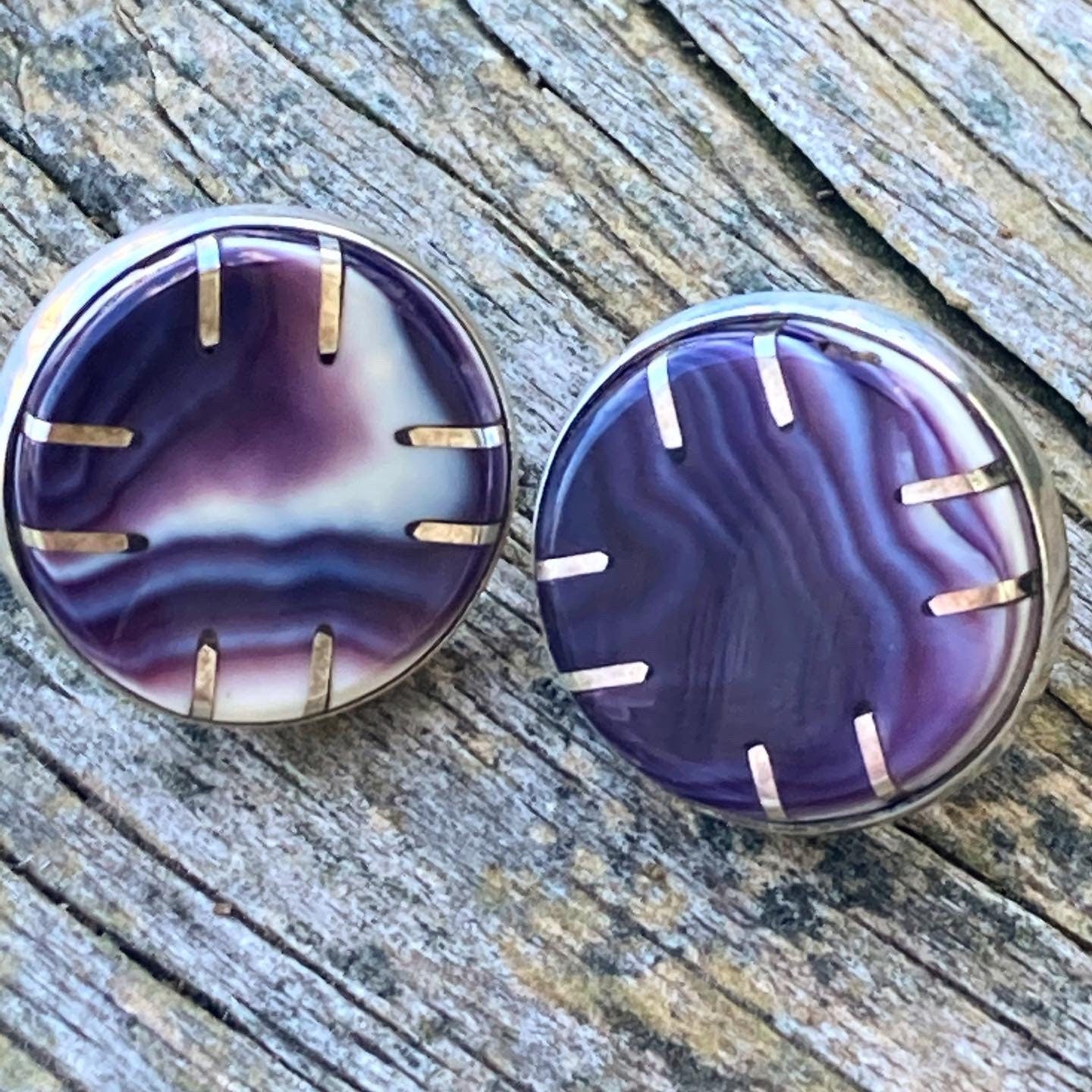 Silver star wampum settings studs