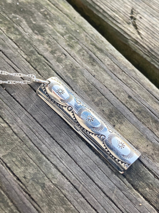 Statement Dangle Necklace Sterling Silver 925