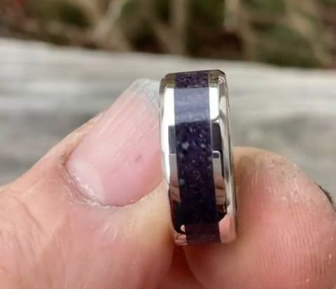 Wampum chip inlay ring