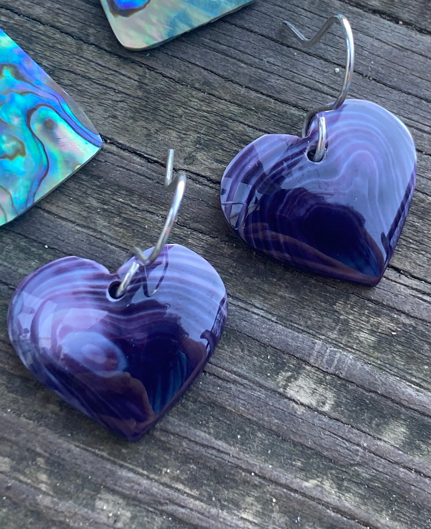 Wampum Heart Earrings.