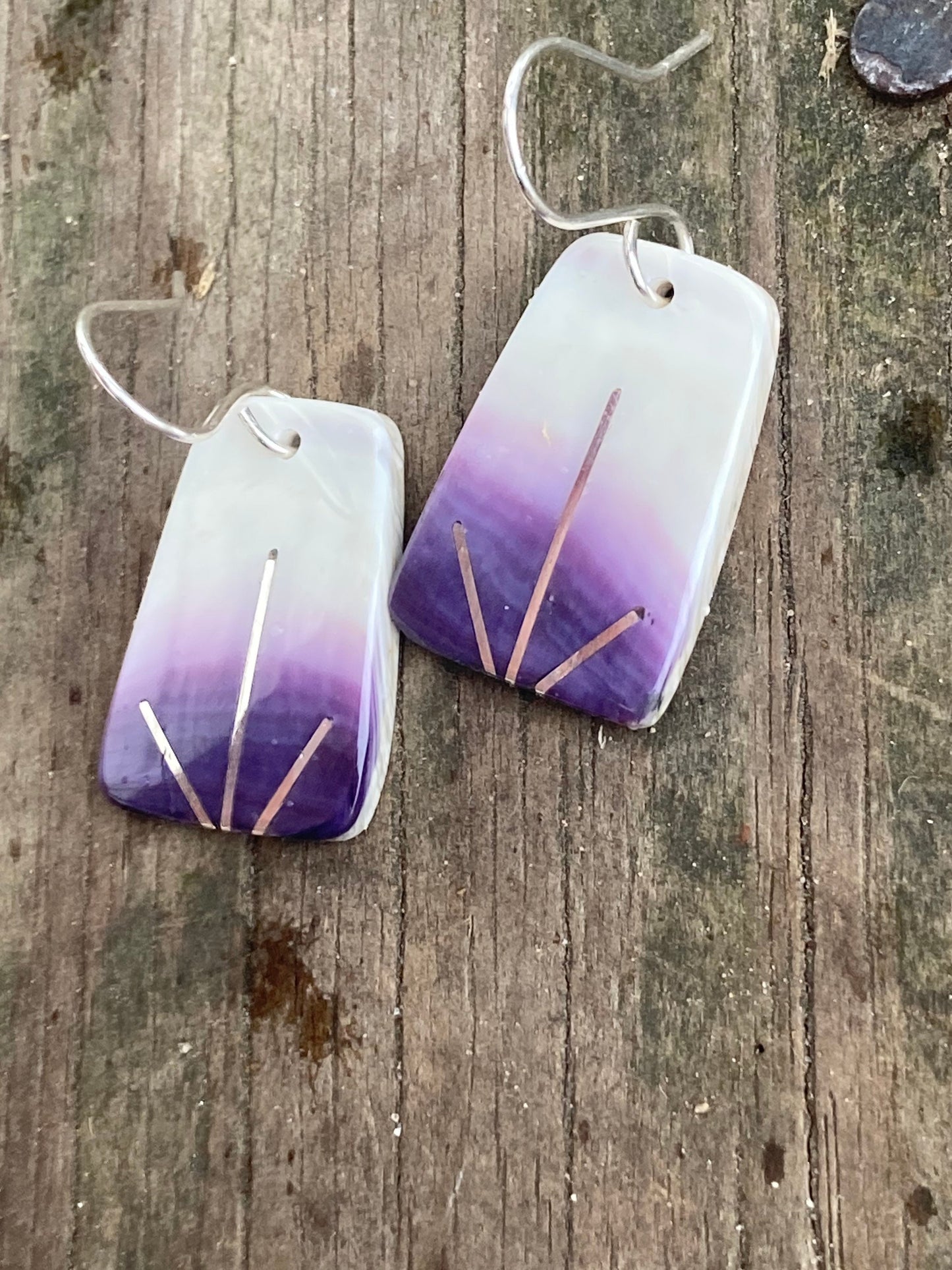 Evening horizon wampum earrings